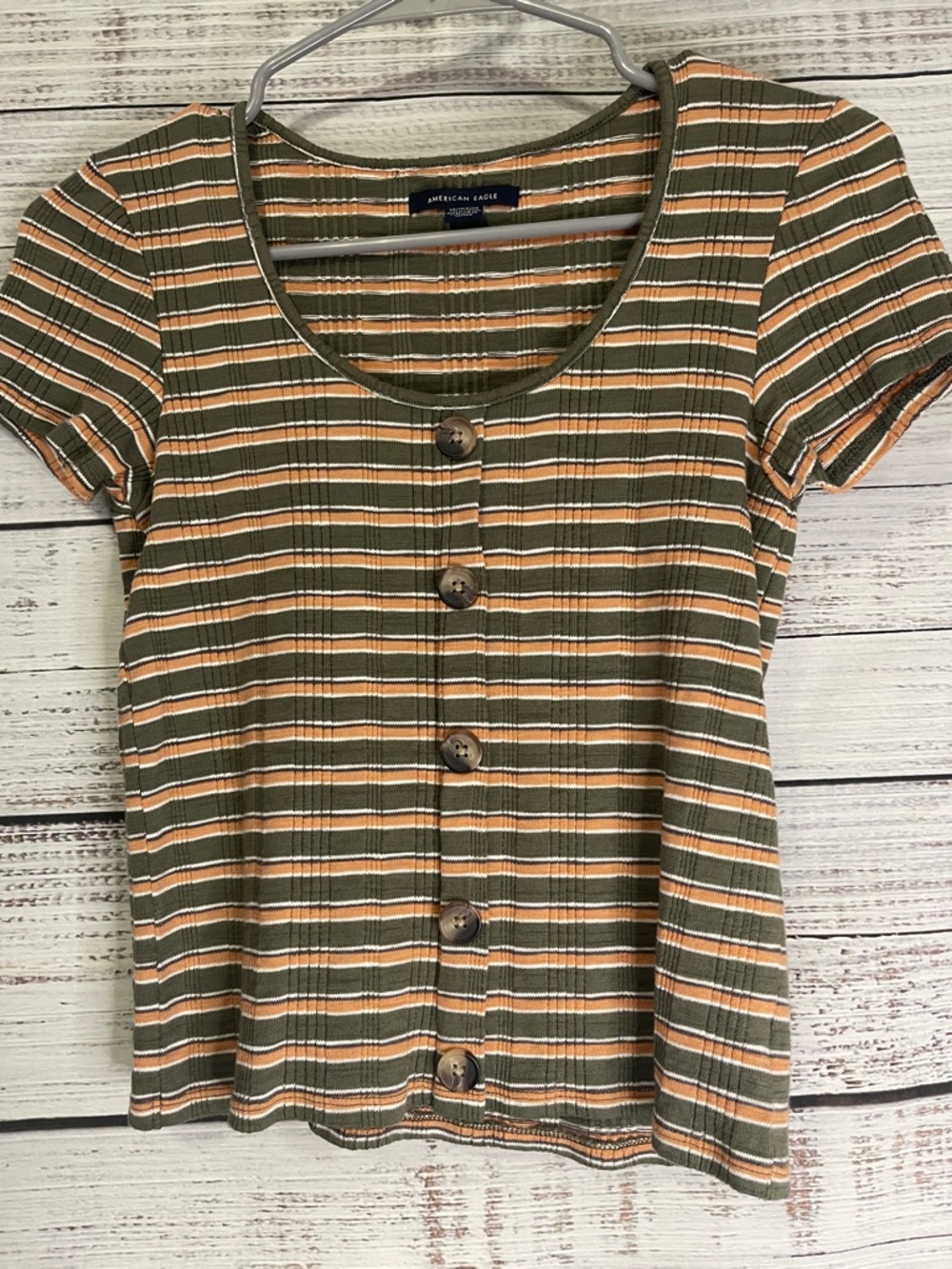 American Eagle Striped Crop Top Size XS